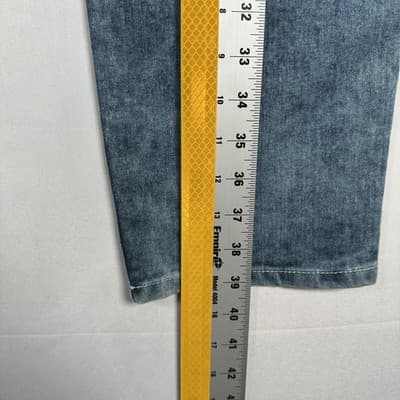 Southpole Skinny Fit Moto Jeans Mens 36 x 30 Blue Denim Biker Zipper Acid Wash - Thumbnail 9