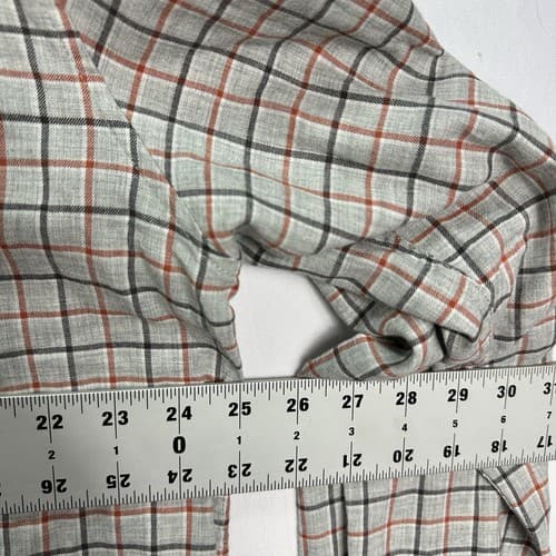 Johnnie O Shirt Mens Large Gray Check Plaid Long Sleeve Lightweight Bamboo - Thumbnail 7