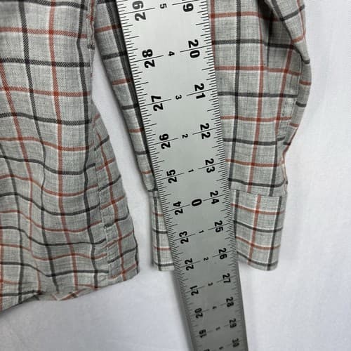Johnnie O Shirt Mens Large Gray Check Plaid Long Sleeve Lightweight Bamboo - Thumbnail 8