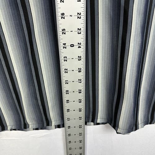 Vintage Monzini Long Sleeve Shirt Mens XL Blue Gray Striped Button Up 80s USA - Thumbnail 9