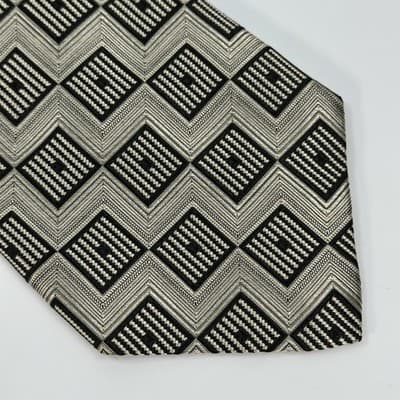Robert Talbott Tie Mens Silver Geometric Squares Necktie Best Of Class Bond St - Thumbnail 3