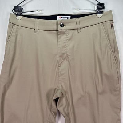 Birddogs Golf Pants Mens 32 x 30 Khaki Stretch Performance Chino Pockets tag:32" - Thumbnail 4