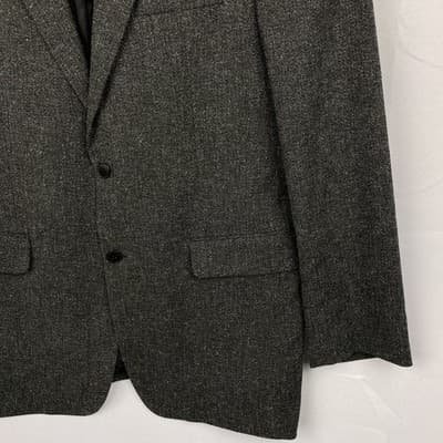 Andrew Fezza Baxter Gray Salt and Pepper Blazer Sport Coat Mens 42R Stretch - Thumbnail 3