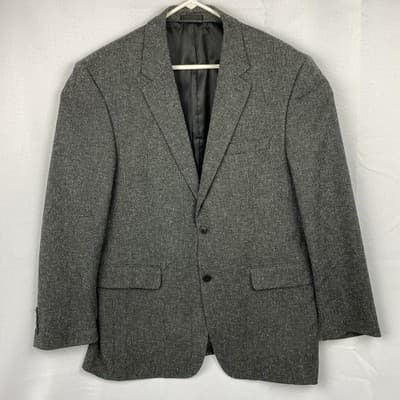 Andrew Fezza Baxter Gray Salt and Pepper Blazer Sport Coat Mens 42R Stretch - Image 1