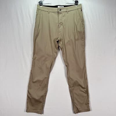 Birddogs Golf Pants Mens 32 x 30 Khaki Stretch Performance Chino Pockets tag:32" - Thumbnail 2