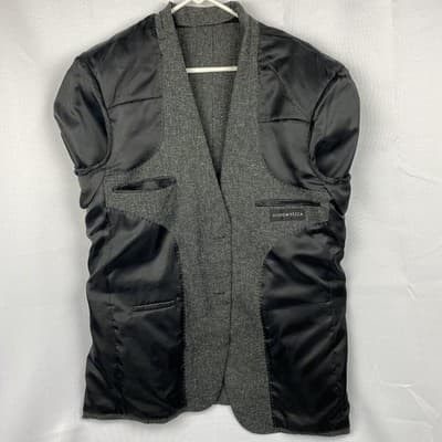 Andrew Fezza Baxter Gray Salt and Pepper Blazer Sport Coat Mens 42R Stretch - Thumbnail 7