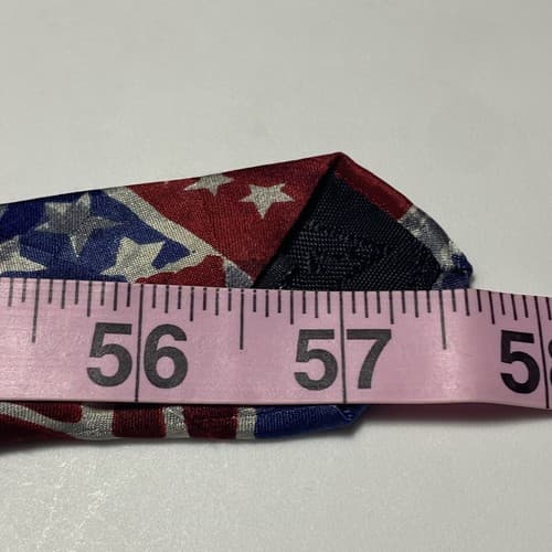 Vintage Guess by Georges Marciano Silk Necktie Red White Blue Flag Tie July 4th - Thumbnail 8