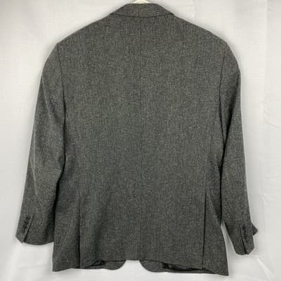 Andrew Fezza Baxter Gray Salt and Pepper Blazer Sport Coat Mens 42R Stretch - Thumbnail 2