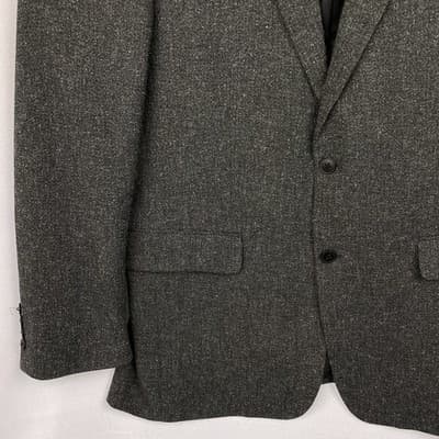 Andrew Fezza Baxter Gray Salt and Pepper Blazer Sport Coat Mens 42R Stretch - Thumbnail 4