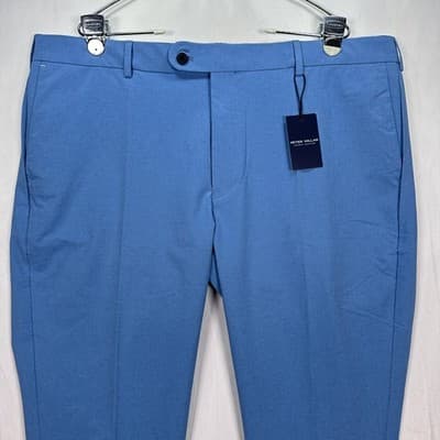 NEW Peter Millar Surge Performance Golf Pants Mens 40 x 32 Blue Stretch Chinos - Thumbnail 4