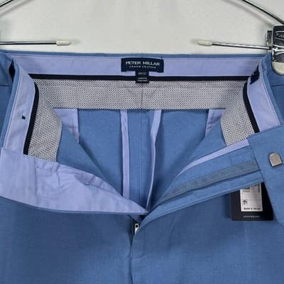 NEW Peter Millar Surge Performance Golf Pants Mens 40 x 32 Blue Stretch Chinos - Thumbnail 6