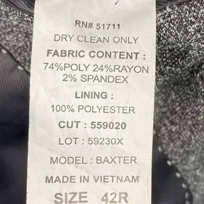 Andrew Fezza Baxter Gray Salt and Pepper Blazer Sport Coat Mens 42R Stretch - Thumbnail 10