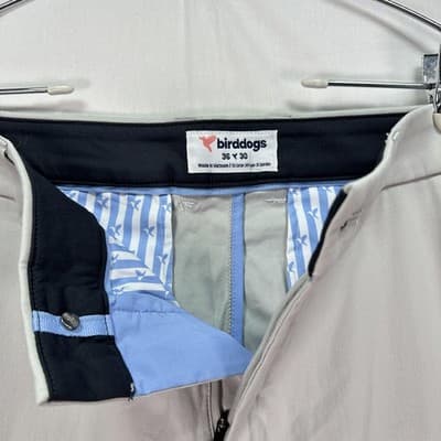 Birddogs Golf Pants Mens 36 x 28 Gray Stretch Unlined Chino Performance Pocket - Thumbnail 6