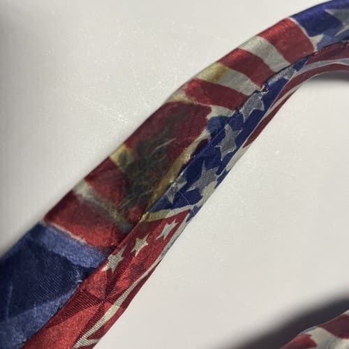 Vintage Guess by Georges Marciano Silk Necktie Red White Blue Flag Tie July 4th - Thumbnail 9