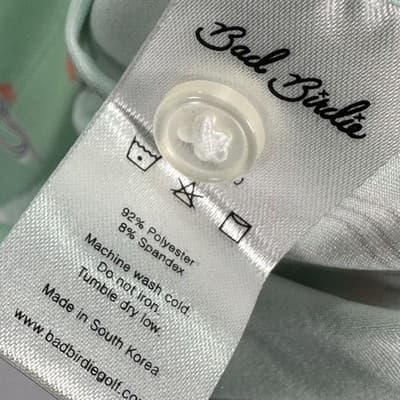 Bad Birdie Polo Shirt Mens Large Green Cactus Print Golf Performance Stretch - Thumbnail 6