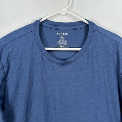 Bombas T-Shirt Mens XL Blue Long Sleeve Crewneck 100% Cotton Solid Tee - Thumbnail 3