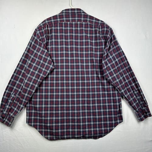 Vintage Polo Ralph Lauren GI Shirt Mens 2XL Red Blue Plaid Checks Long Sleeve - Thumbnail 2