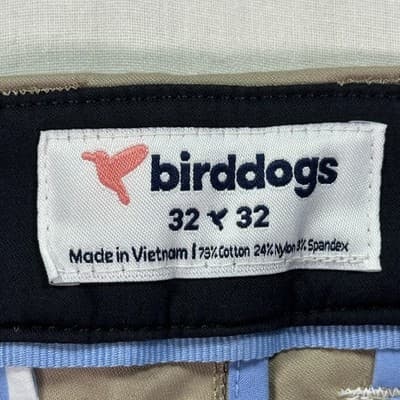 Birddogs Golf Pants Mens 32 x 30 Khaki Stretch Performance Chino Pockets tag:32" - Thumbnail 6
