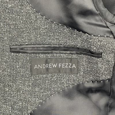 Andrew Fezza Baxter Gray Salt and Pepper Blazer Sport Coat Mens 42R Stretch - Thumbnail 9