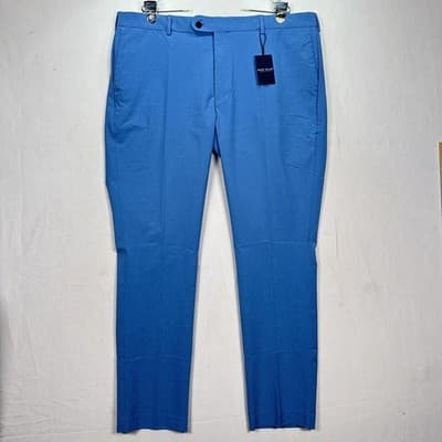 NEW Peter Millar Surge Performance Golf Pants Mens 40 x 32 Blue Stretch Chinos - Image 1