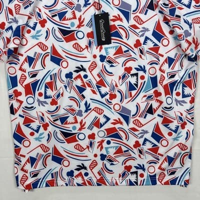NEW Good Good Proud & True Polo Shirt Mens XL Multicolor Golf Graphic Stretch - Thumbnail 4