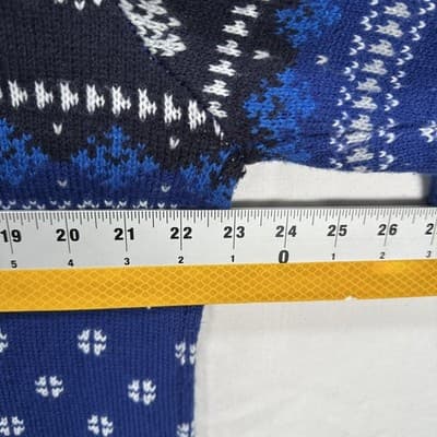 Ugly XMAS Sweater Mens XL Blue Yeti Christmas Holiday Hype Pullover Fair Isle - Thumbnail 9