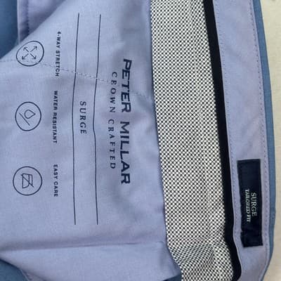 NEW Peter Millar Surge Performance Golf Pants Mens 40 x 32 Blue Stretch Chinos - Thumbnail 8