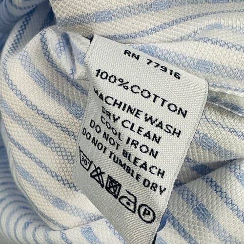 Duchamp Dress Shirt Mens 16 - 41 Large Blue Striped Long Sleeve Tailored Fit - Thumbnail 8