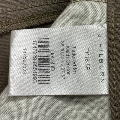 J. Hilburn Pants Mens 36 x 28 Khaki Performance Chinos 4-Way Stretch 5-Pocket - Thumbnail 7