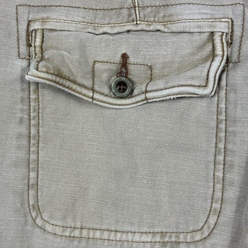 Free People Womens 26 Utility Boyfriend Pants Mid Rise Pleats Tapered Tan Denim - Thumbnail 14