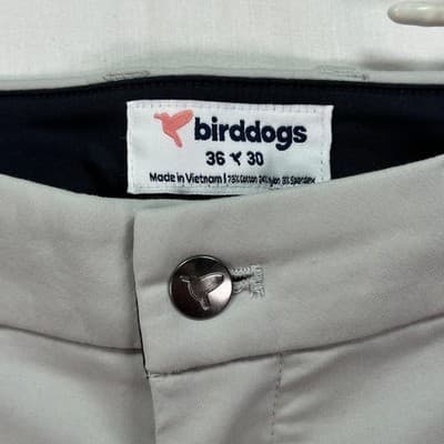 Birddogs Golf Pants Mens 36 x 28 Gray Stretch Unlined Chino Performance Pocket - Thumbnail 2