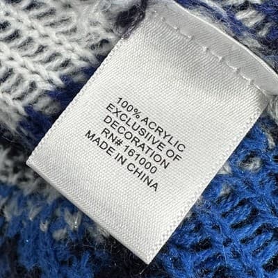 Ugly XMAS Sweater Mens XL Blue Yeti Christmas Holiday Hype Pullover Fair Isle - Thumbnail 7