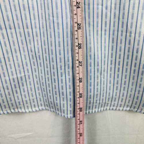 Duchamp Dress Shirt Mens 16 - 41 Large Blue Striped Long Sleeve Tailored Fit - Thumbnail 11