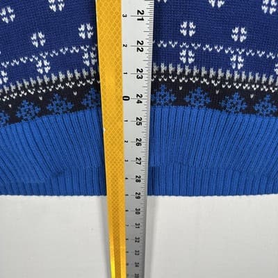 Ugly XMAS Sweater Mens XL Blue Yeti Christmas Holiday Hype Pullover Fair Isle - Thumbnail 8