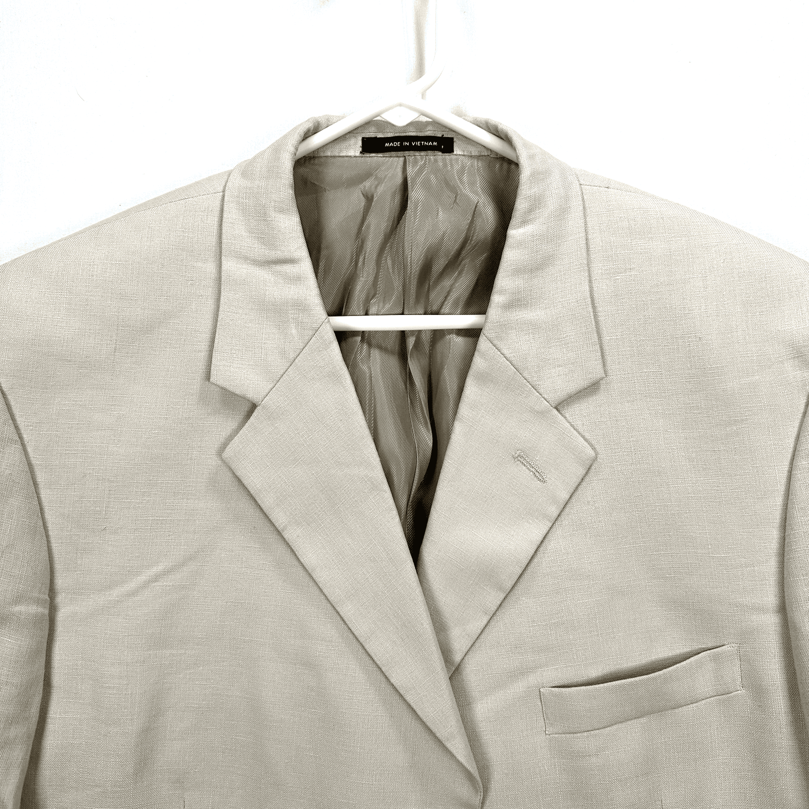 Alfani 100% Linen Blazer Mens 46 R Tan Sport Coat 3-Buttons Suit Jacket - Image 1