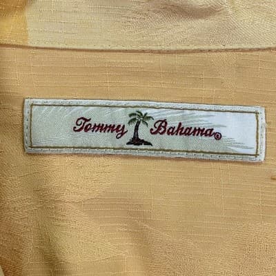 Tommy Bahama 100% Silk Hawaiian Shirt Mens Large Orange Tropical Button Up Camp - Thumbnail 5