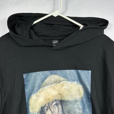 Qazaq Soul Mens Graphic Hoodie Black Central Asian Art Print Sweatshirt Large - Thumbnail 7