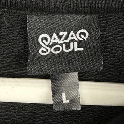 Qazaq Soul Mens Graphic Hoodie Black Central Asian Art Print Sweatshirt Large - Thumbnail 8