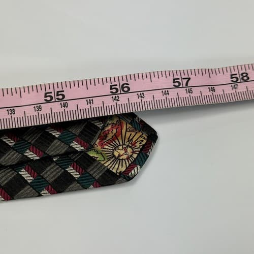 Pierre Balmain Mens 100% Silk Necktie Multicolor Geometric Tie Handmade Italy - Thumbnail 7