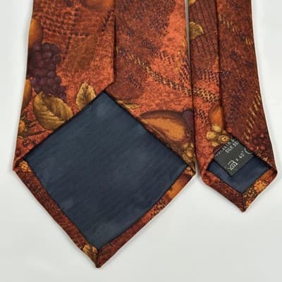Gritti Ermenegildo Zegna Silk Tie Multicolor Floral Necktie Fruit Autumn Italy - Thumbnail 6