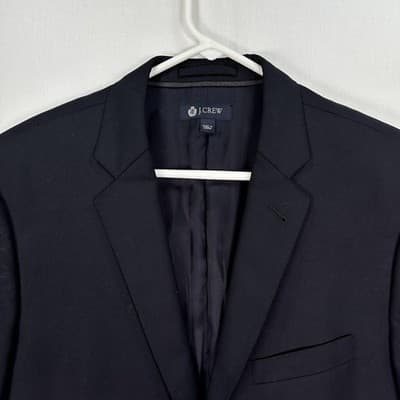 J.Crew Blazer Mens 40L Navy Ludlow Jacket Italian Wool Loro Piana Super 120s - Thumbnail 2