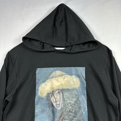 Qazaq Soul Mens Graphic Hoodie Black Central Asian Art Print Sweatshirt Large - Thumbnail 6