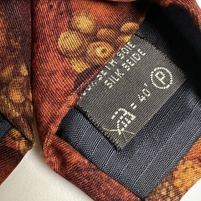 Gritti Ermenegildo Zegna Silk Tie Multicolor Floral Necktie Fruit Autumn Italy - Thumbnail 7