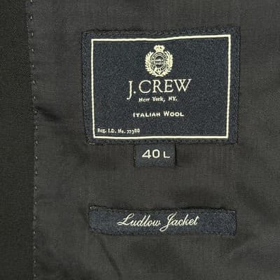 J.Crew Blazer Mens 40L Navy Ludlow Jacket Italian Wool Loro Piana Super 120s - Thumbnail 5