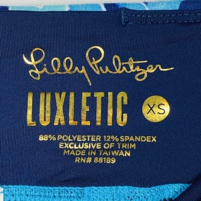 Lilly Pulitzer Luxletic Blue Coral Floral Print Leggings XS Style 000514 Womens - Thumbnail 6