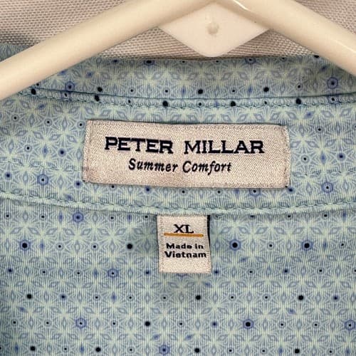 Peter Millar Golf Polo Shirt Mens XL Blue Avon Performance Jersey Summer Comfort - Thumbnail 6
