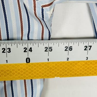 Ermenegildo Zegna Dress Shirt Mens 17 Multicolor Stripe Long Sleeve French Cuffs - Thumbnail 9