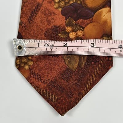Gritti Ermenegildo Zegna Silk Tie Multicolor Floral Necktie Fruit Autumn Italy - Thumbnail 8