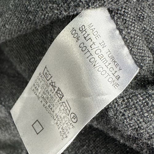Ermenegildo Zegna Shirt Womens XL Gray Button Up 3/4 Sleeve Collared Cotton - Thumbnail 9