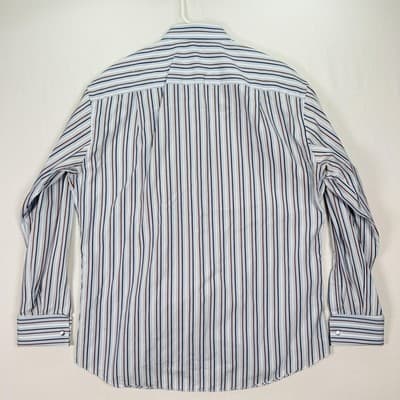 Ermenegildo Zegna Dress Shirt Mens 17 Multicolor Stripe Long Sleeve French Cuffs - Thumbnail 3